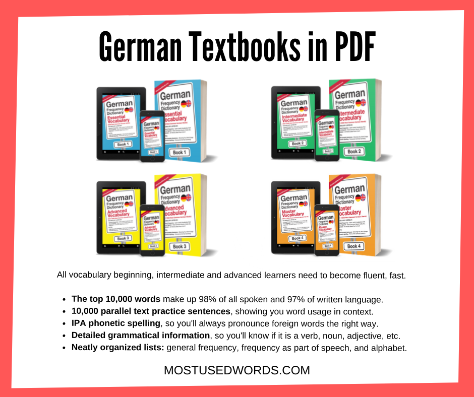 Learn German — Beginner Study Guide PDF Textbooks – MostUsedWords