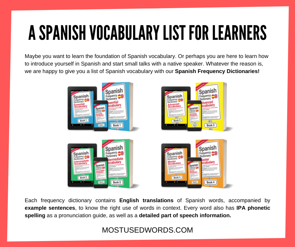 A Spanish Vocabulary List For Learners