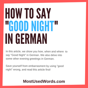 How Do You Say "Good Night" in German - A Short Guide For Learners