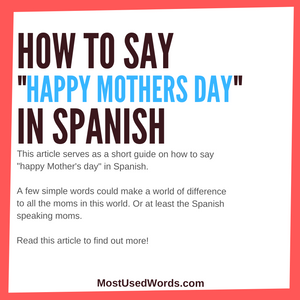 How To Say Happy Mother's Day in Spanish - A Guide On Wishing Mothers Well in Spanish.