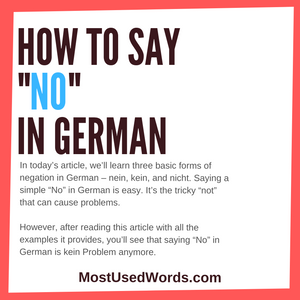 How to Say "No" in German (with Tips on How to Tackle the German Negation)