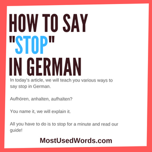 How Do You Say Stop in German? (Hint: You're Probably Saying It Wrong!)