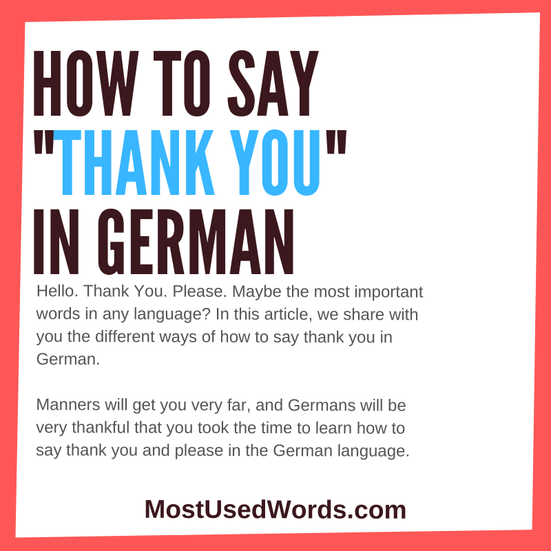 How to Say Thank You in German - When A Simple Thanks Just Won’t Do.