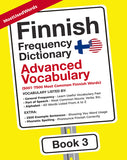 Book cover of Finnish Frequency Dictionary Advanced Vocabulary on a yellow background