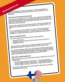 Book cover of 'MostUsedWords.com Finnish English Frequency Dictionary 4 - Master Vocabulary' with text and flags on an orange background
